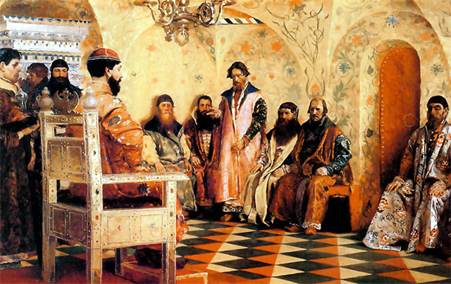 Заседание царя Михаила Федоровича с боярами в Теремном дворце