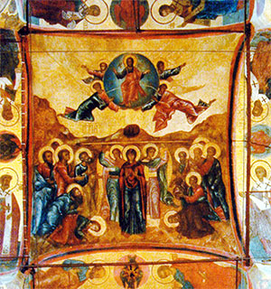 Изображение между столпами на своде Успенского собора